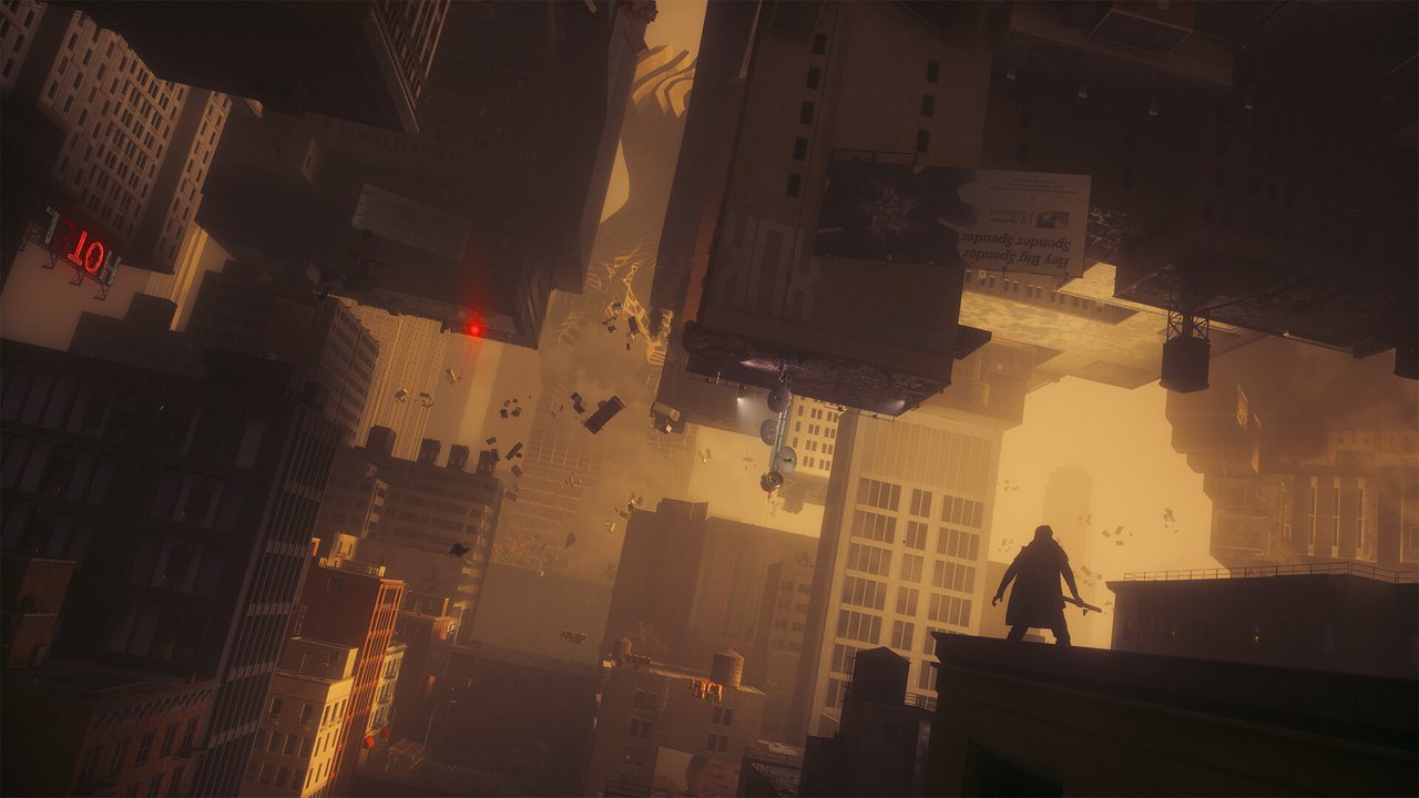 Rooftop view over the distorted skyline of Manhattan in CONTROL Resonant
